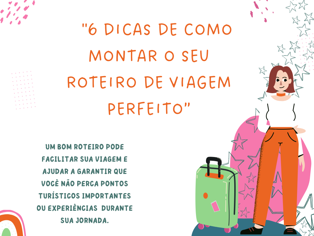 Quando querermos fazer uma viagem podemos ficar perdidos com tantas etapas, porém criar um roteiro de viagem pode ajudar você. Um roteiro para sua viagem deixará você mais tranquilo garantindo uma experiência agradável e sem contratempos.